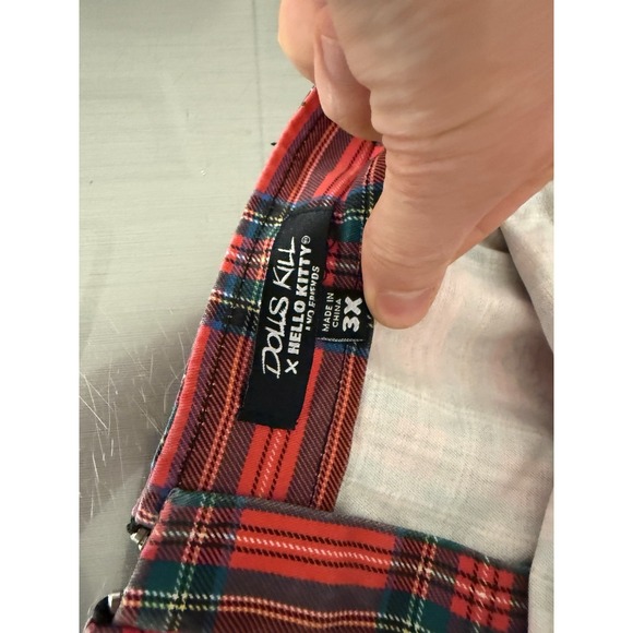 Dolls Kill x Hello Kitty Skirt Red Plaid Women's Plus 3XL - Picture 8 of 12